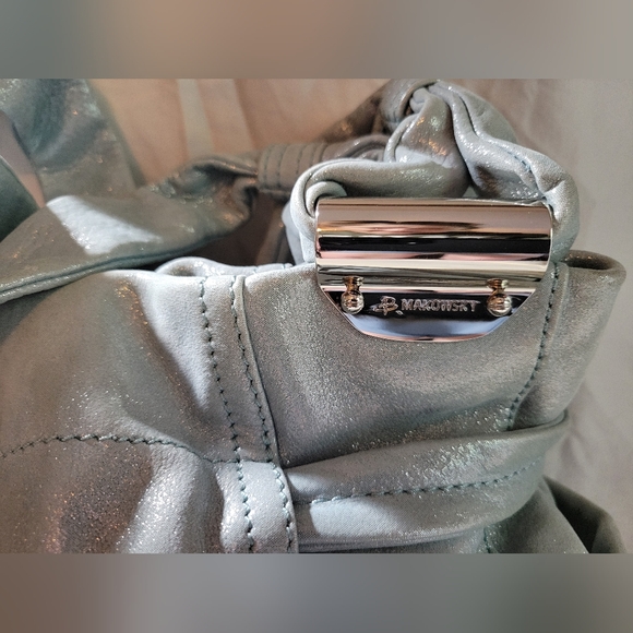 B. Makowsky Pale Grey Shimmer handbag - Picture 8 of 11
